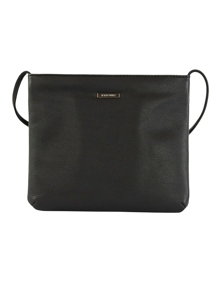 Daisy Leather Crossbody Bag in Black
