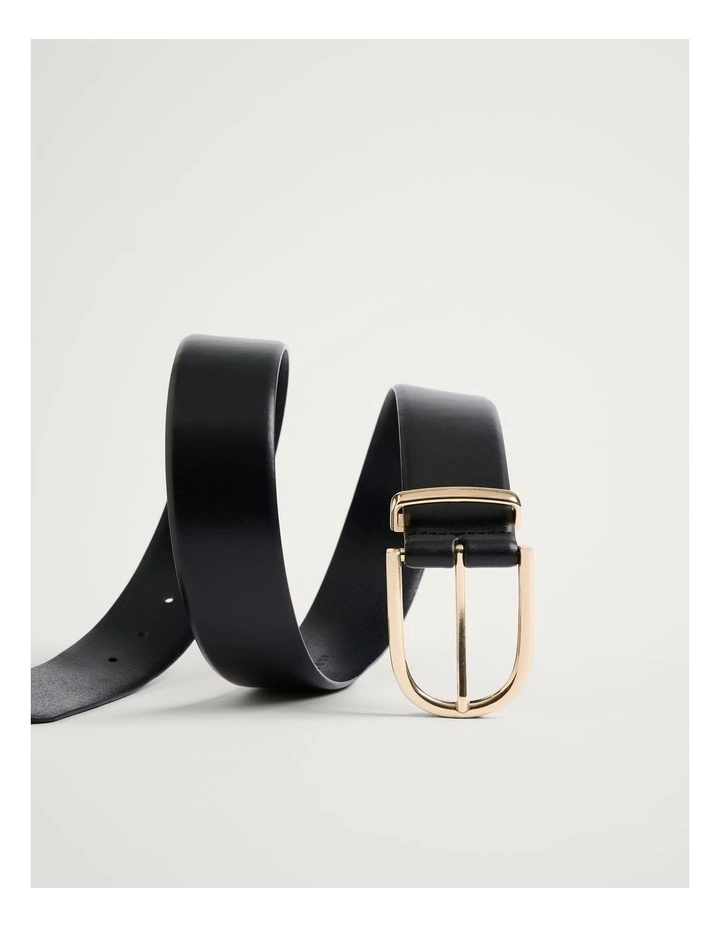 Leather Classic Wide Belt in Black