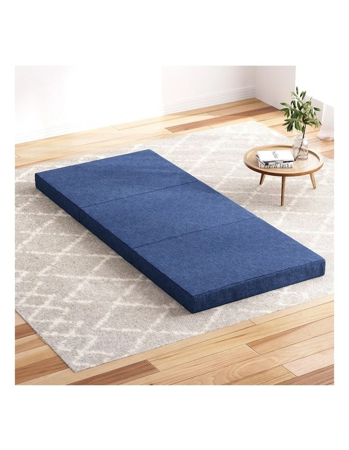 Foldable Foam Mattress Single in Blue