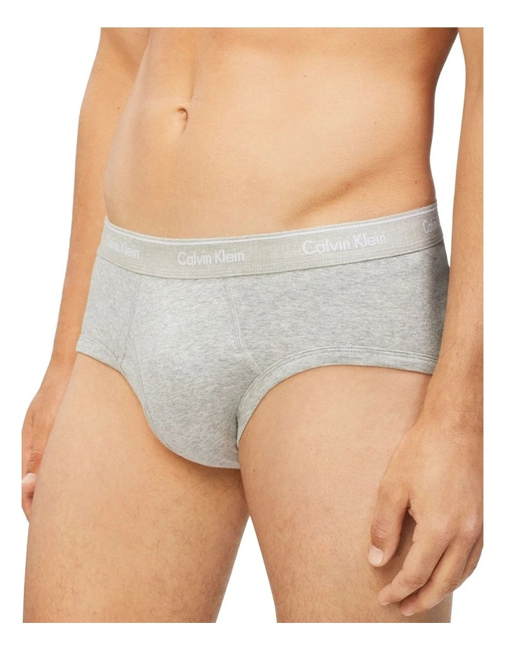 Cotton Classics Brief 4 Pack in Grey/White