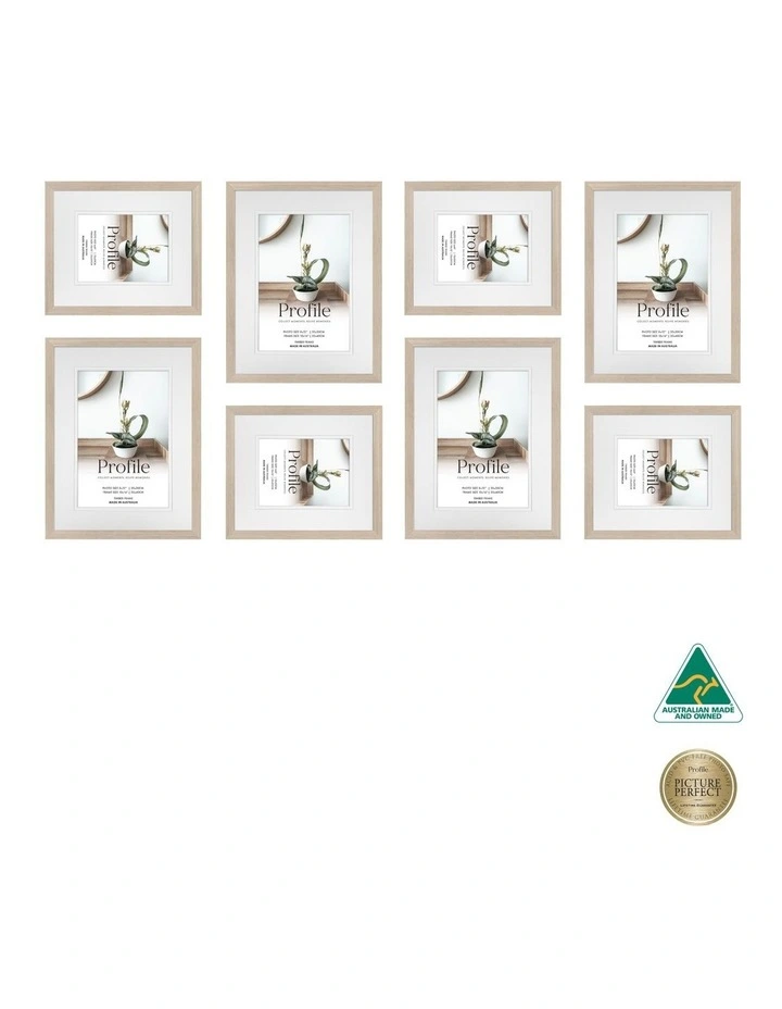 Australia Made Gallery 8 Frames Wall Set in Polar Birch