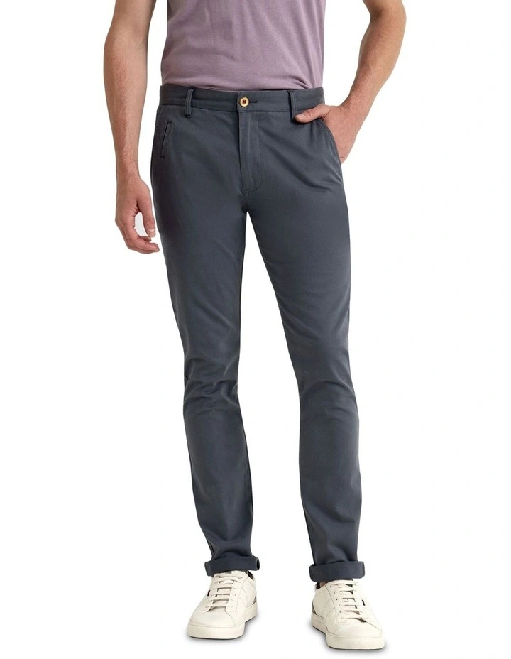 Stretch Skinny Fit Chinos in Blue Steel