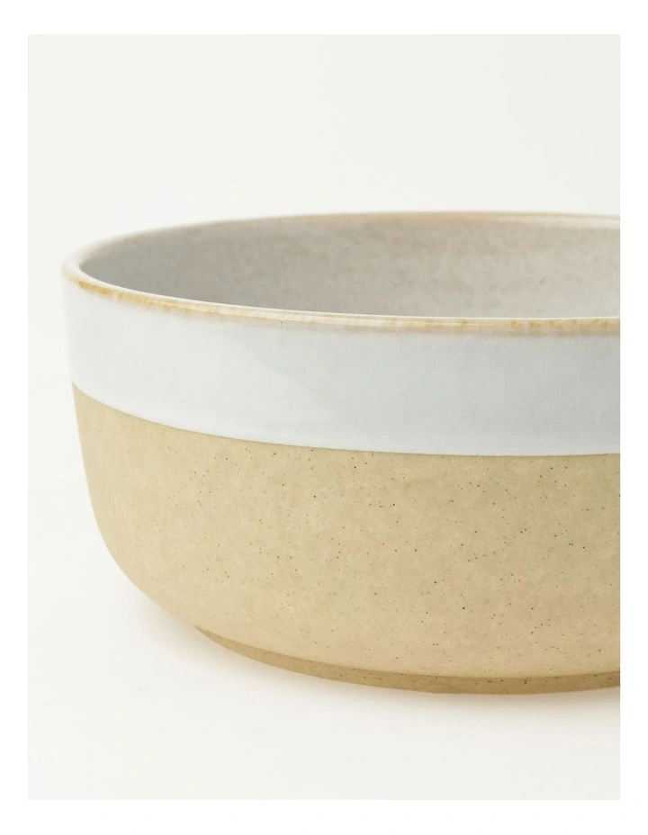 Esperance Wiped Edge Deep Bowl in White/Sand