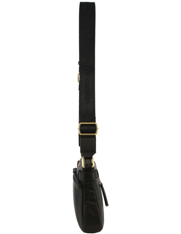 Ladies Leather Webbing Strap Handbag in Black