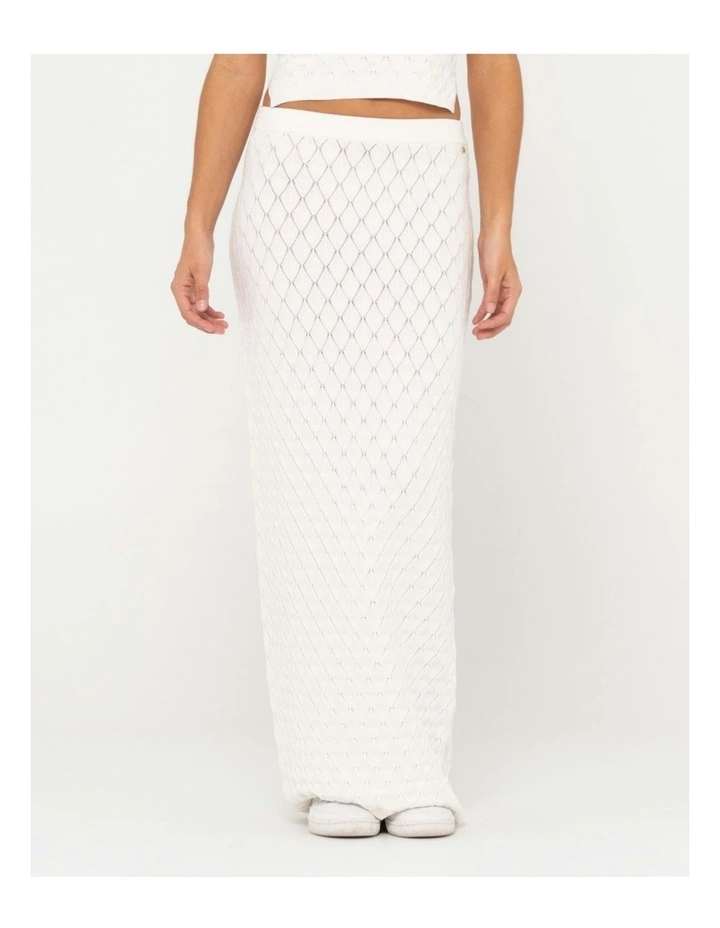 Leo Maxi Knit Skirt in White