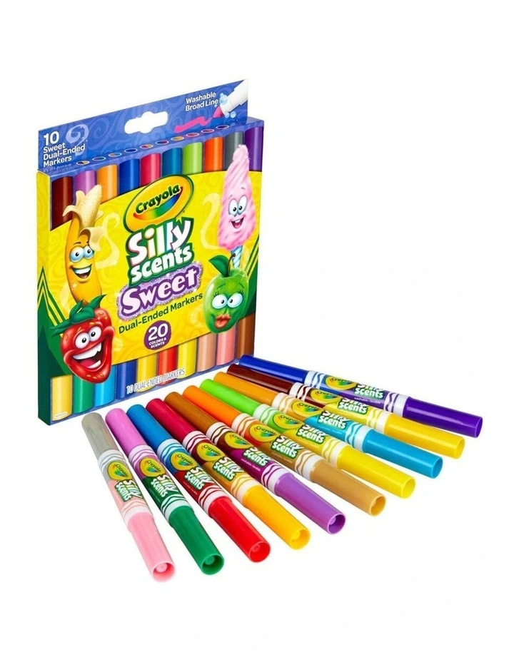 10PK illy Scents Dual-Ended Heads Washable Coloured Markers Art/Craft