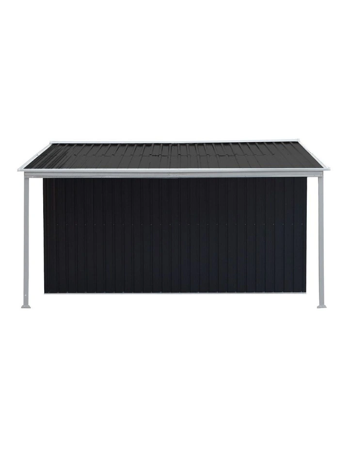 Wallaroo 10x8ft Zinc Steel Garden Shed with Open Storage in Black