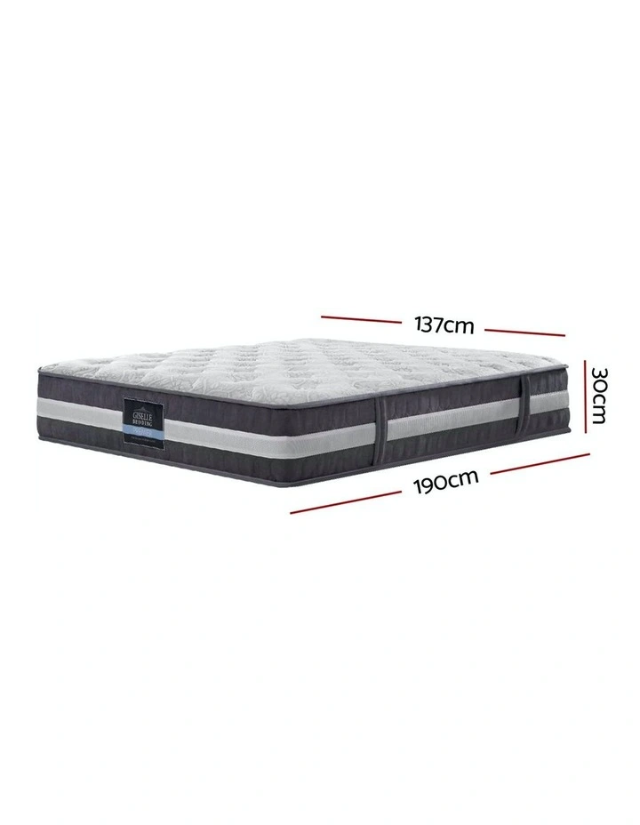Pocket Spring 7-zone 30cm Double Mattress in White And Black