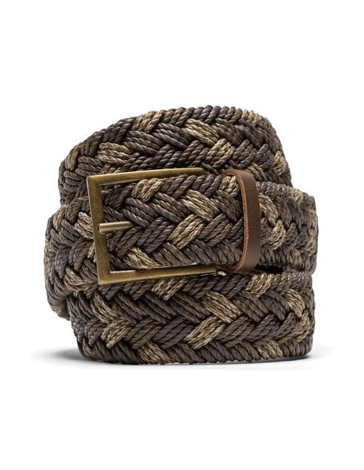 Thames Weave Belt in Coffee Multi