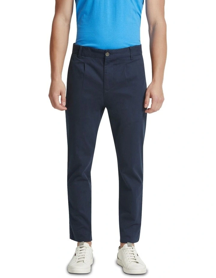 Ryan Organic Cotton Cuffed Chino in Ink