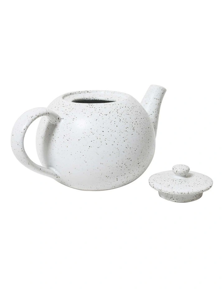 Natural Home Teapot 1L in White Speckle