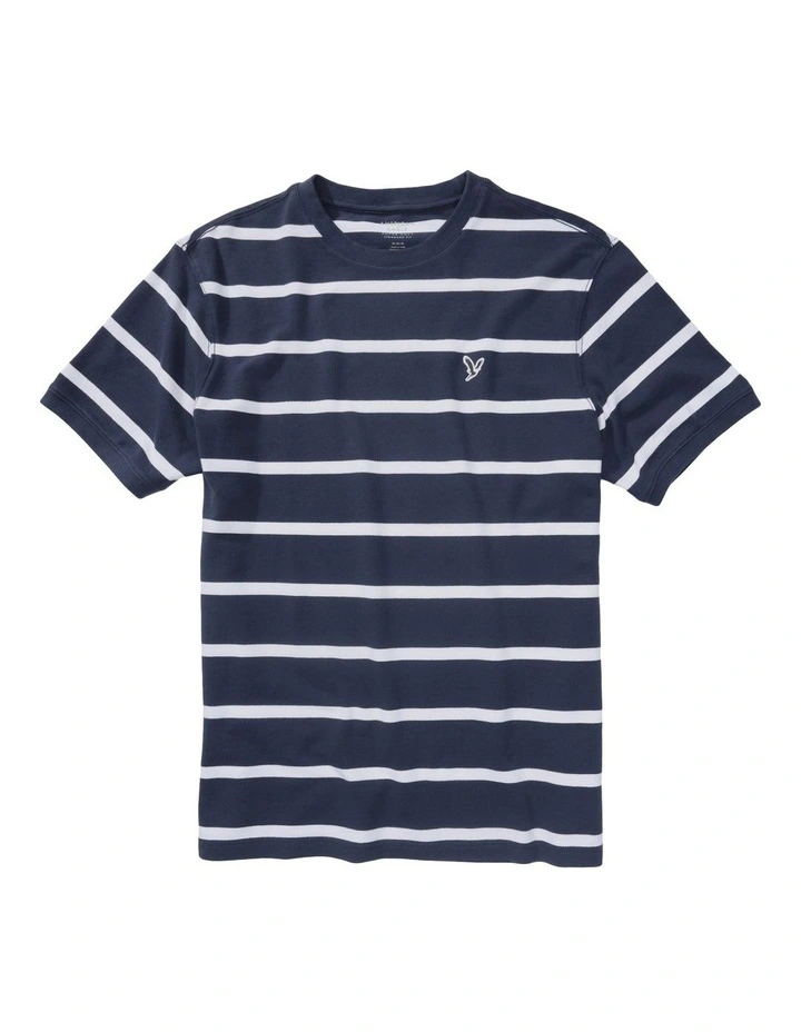 Striped Pique T-shirt in Midnight Sky