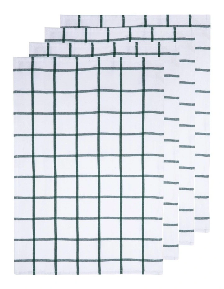 Promotional Grid Kitchen Towel 4 Piece in Green