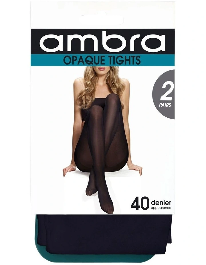 40 Denier Opaque Tight 2 Pack in Navy