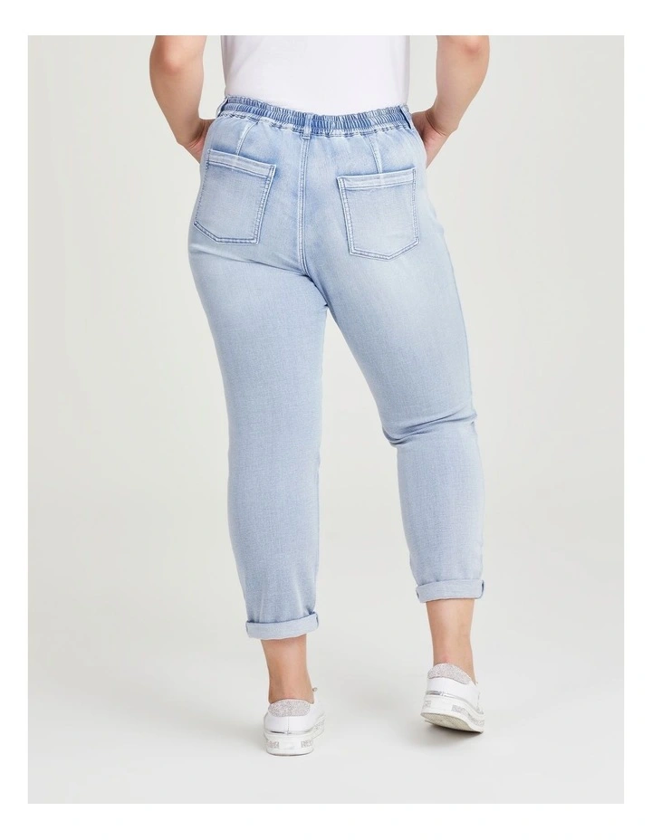 Cotton Blend Stars Jogger in Ice Blue