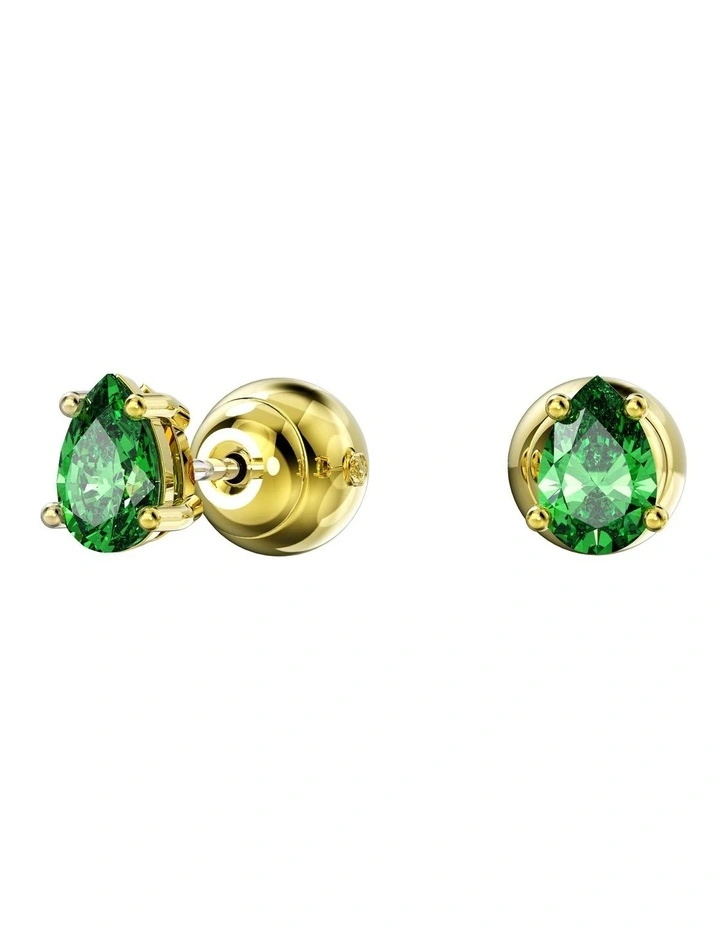 Stilla Stud Earrings Pear Cut Gold-Tone Plated in Green