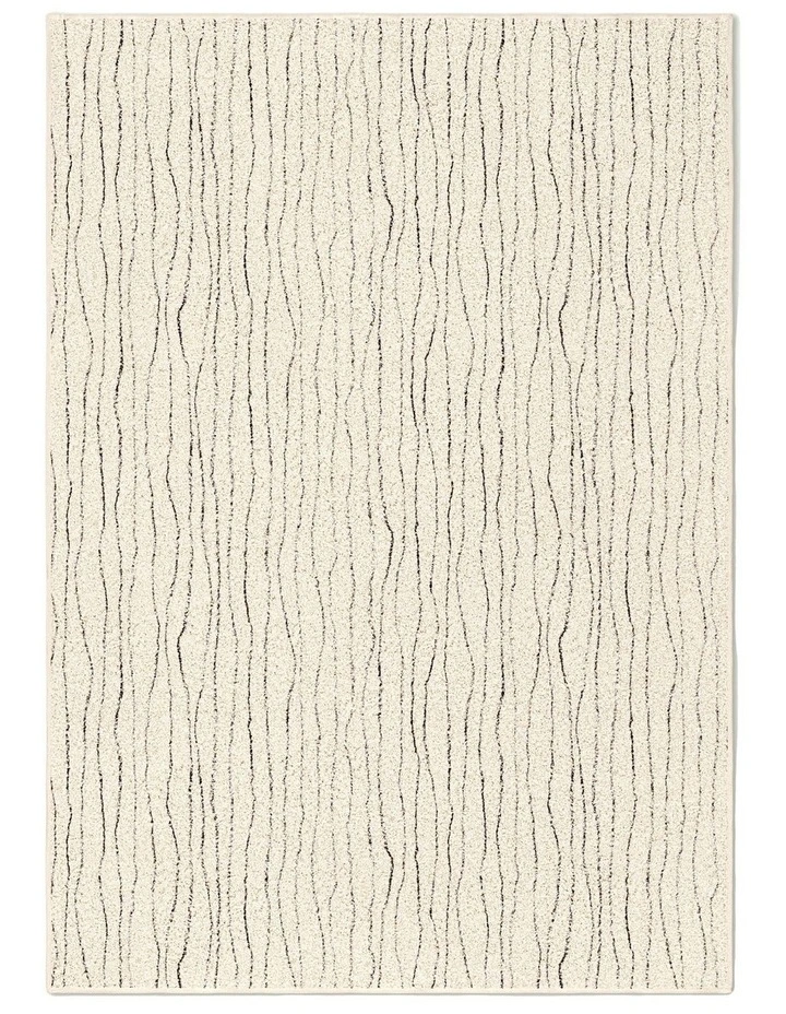 Atlas Washable Cotton Feel Area Rug in Cream