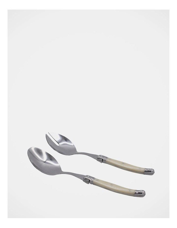 Laguiole 2 Piece Salad Spoon Set in Ivory