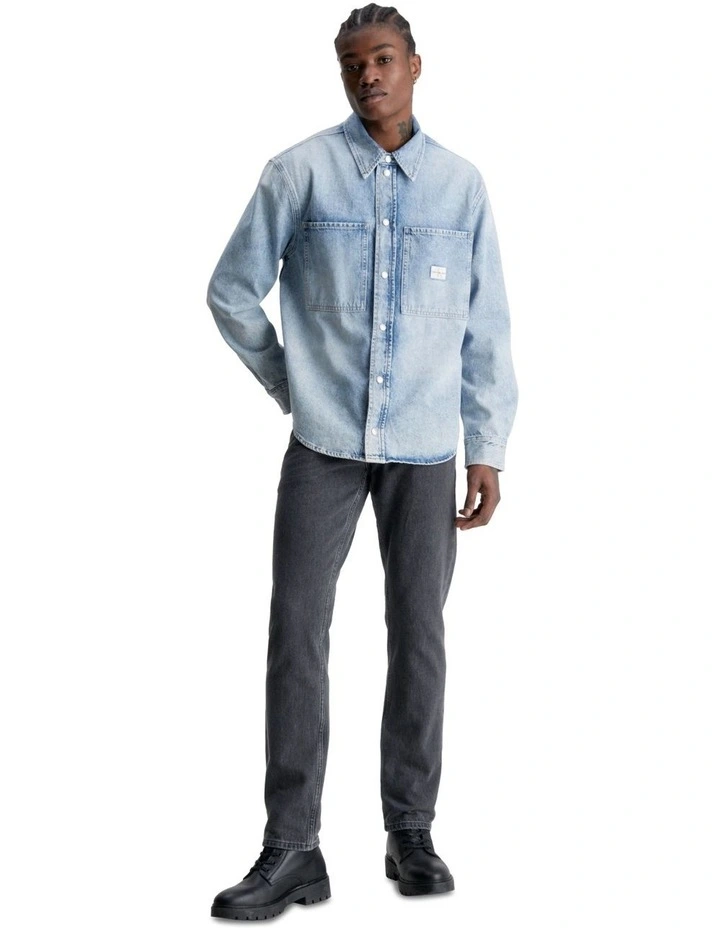 Relaxed Linear Shirt in Denim Light