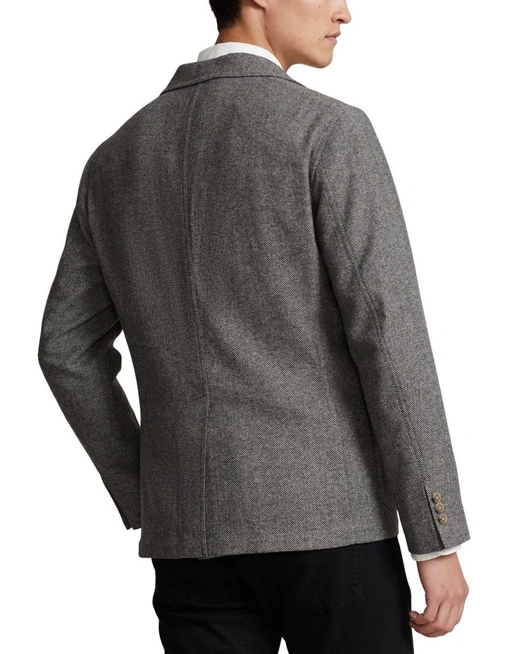 Modern Herringbone Sport Coat in Grey