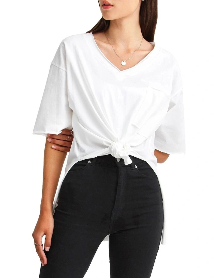 Brave Soul Oversized T-Shirt in White