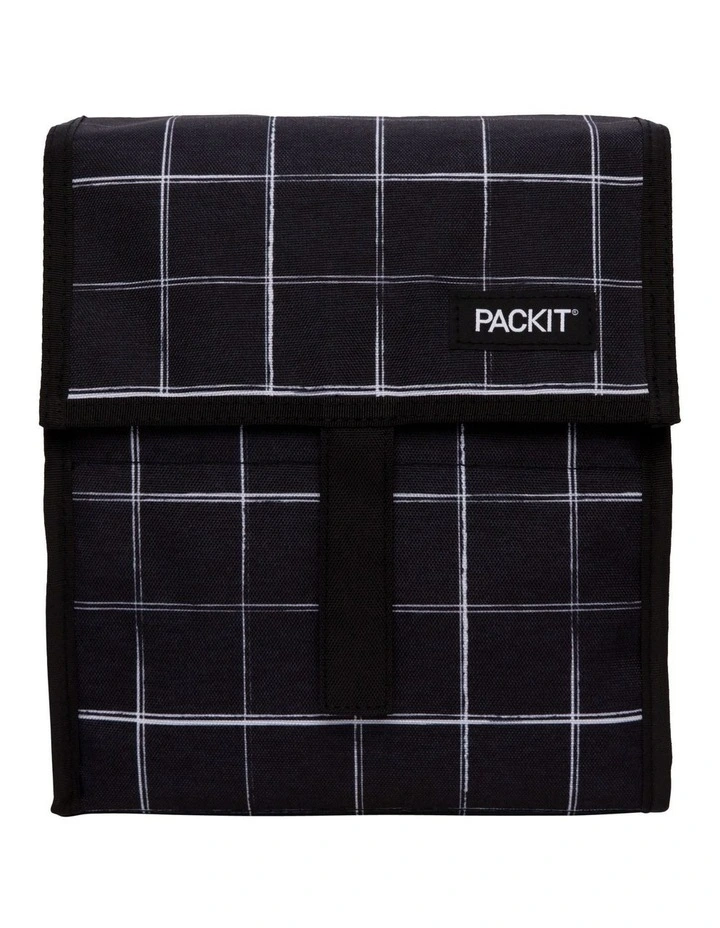 Freezable Lunch Bag in Black Grid