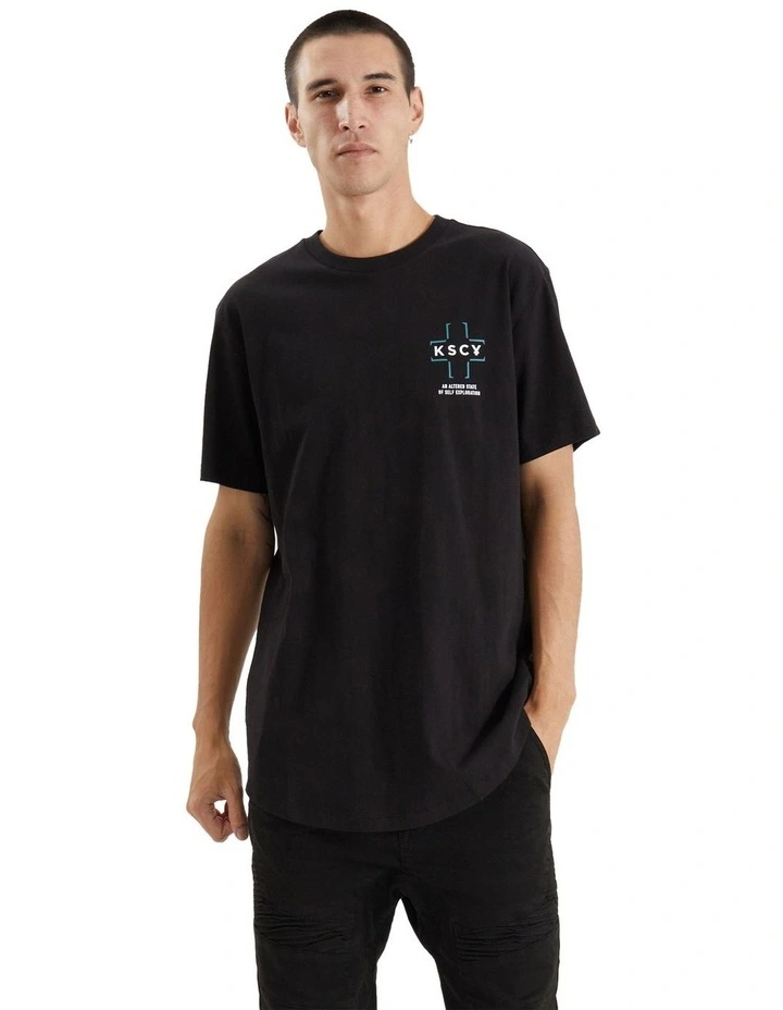 Gandy Dual Curved Tee in Jet Black
