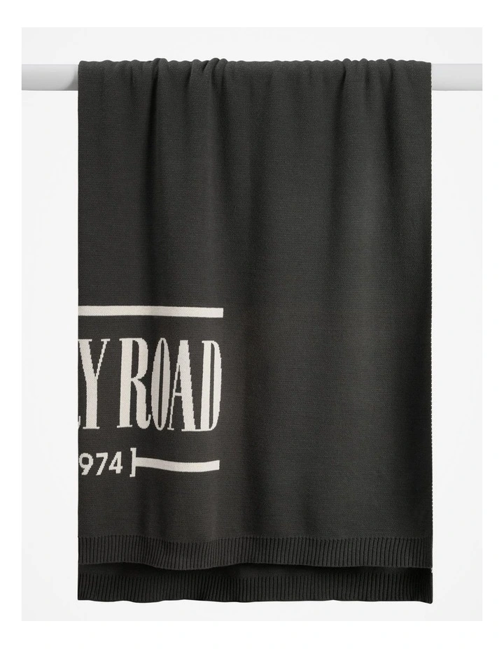 Organically Grown Cotton Heritage Throw in Charcoal