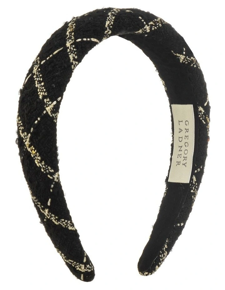 Tweed Headband in Cream