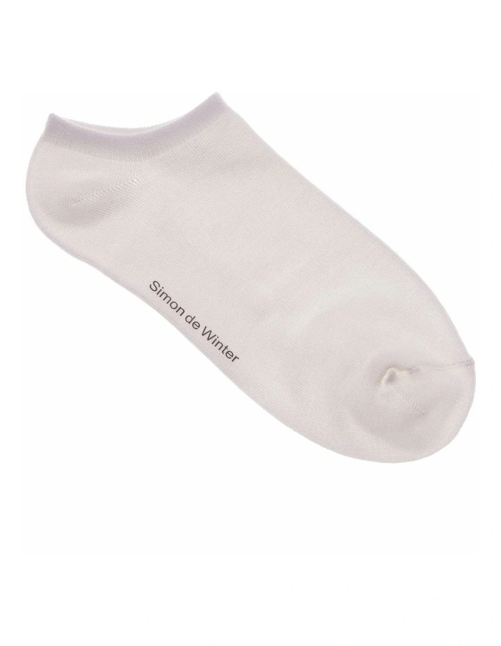 3 Pack Bamboo Low Cut Socks in White