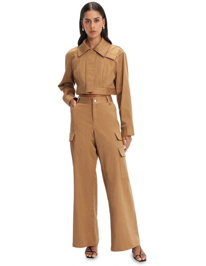 Cotton Utility Pant in Toffee