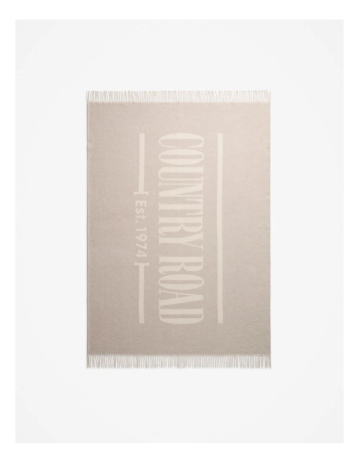 Recycled Cotton Blend Logo Throw in Snow