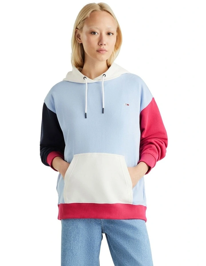 Colourblocked Hoodie in Blue