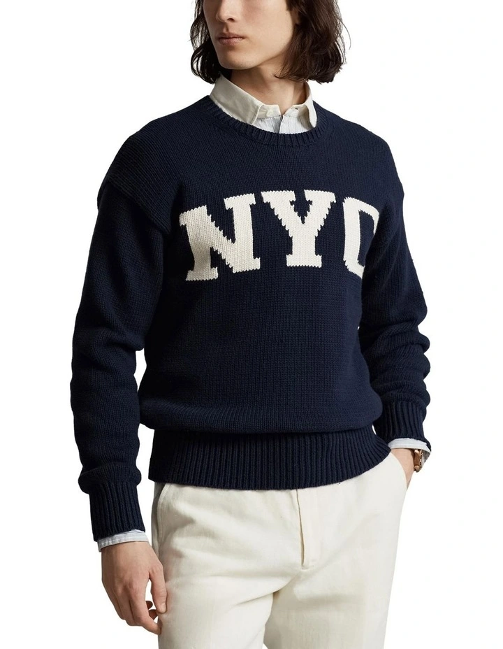 NYC Crewneck Sweater in Navy