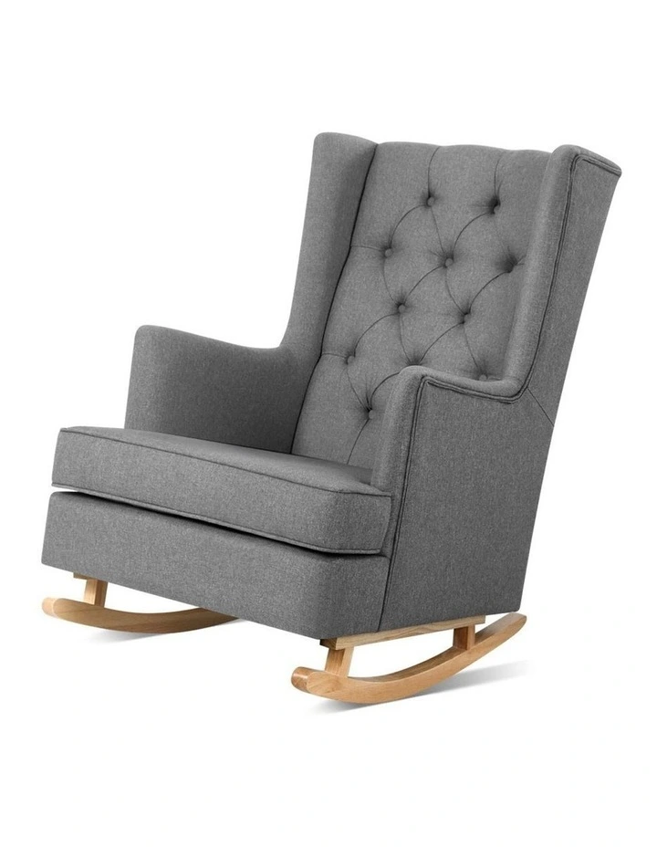Fabric Rocking Armchair Grey