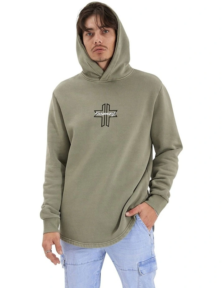 Shadow Heavy Hooded Dual Curved Sweater in Pigment Shadow