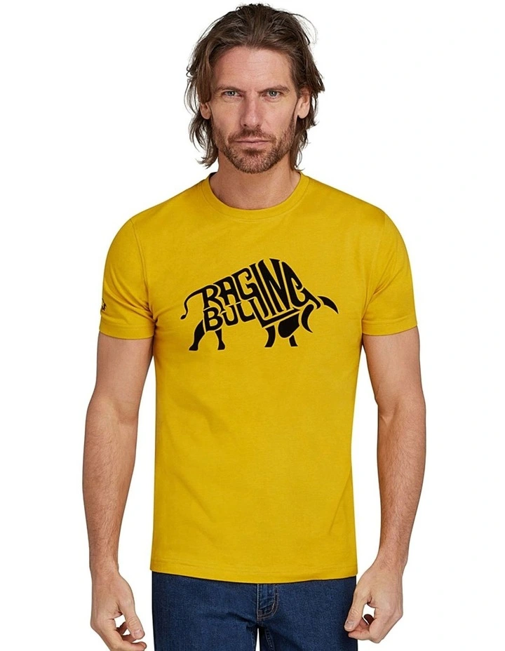 Flock Bull T-shirt in Yellow