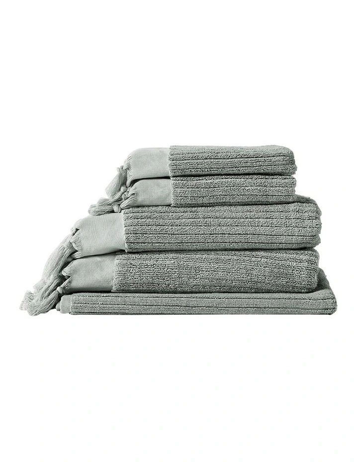 Paros Rib Bath Towel Set in Sage
