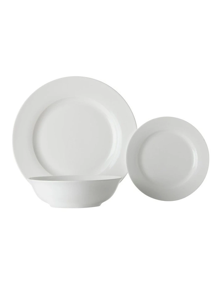 Basics European Rim Gift Boxed Dinner Set 18Piece in White