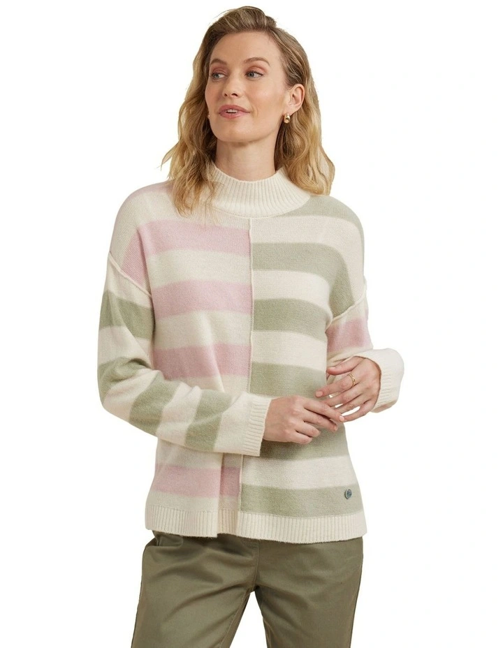 Soft Stripe Sweater in Pink Mix