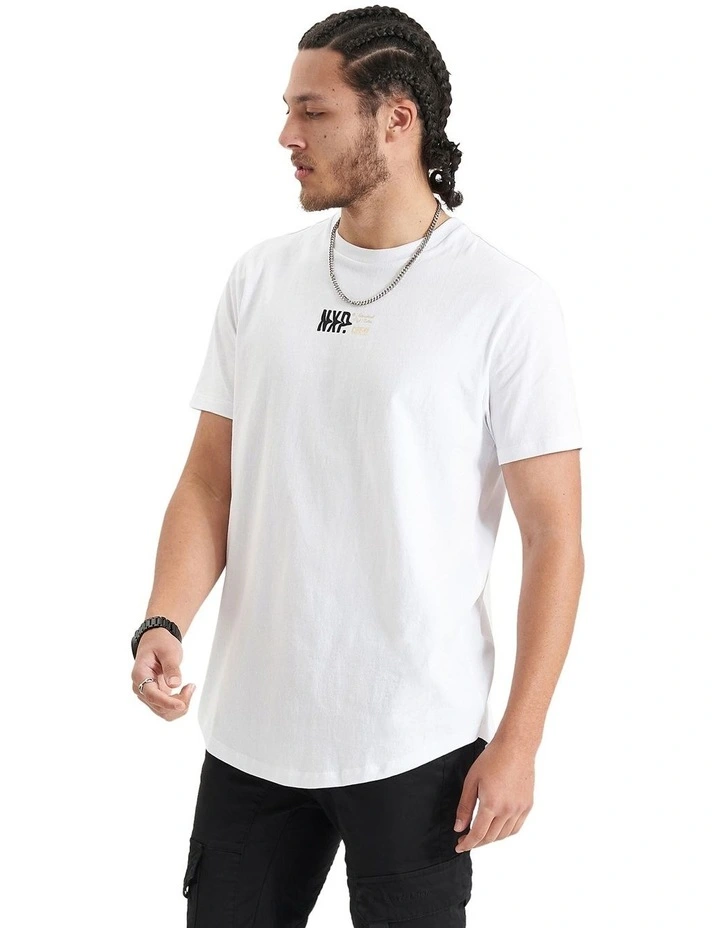 Endplate Dual Curved Tee in Optical White