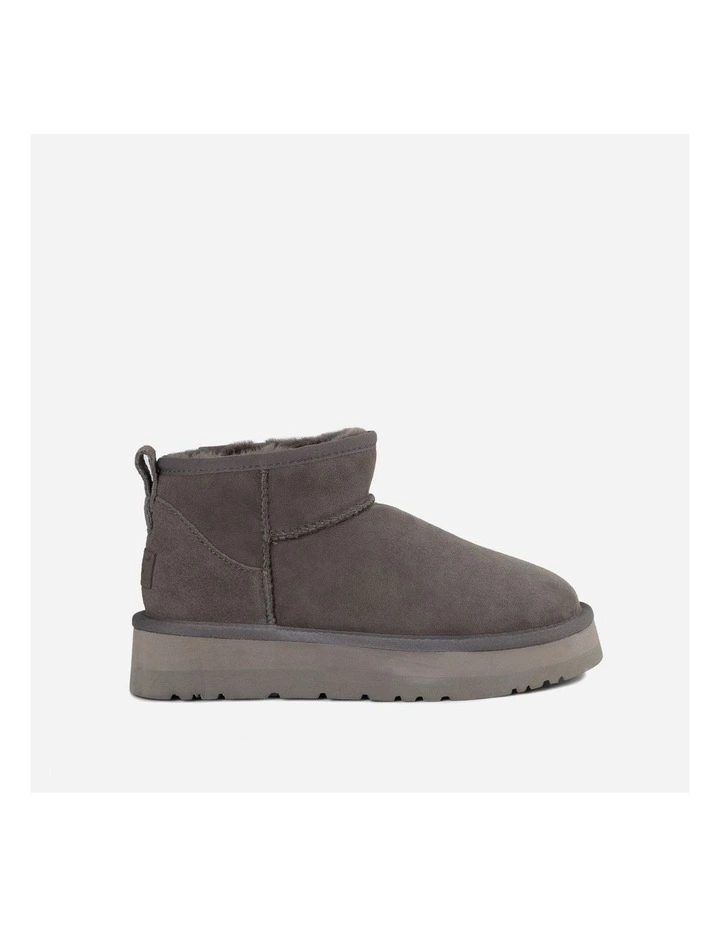 Classic Platform Water Resistant Ultra Mini Boots in Grey