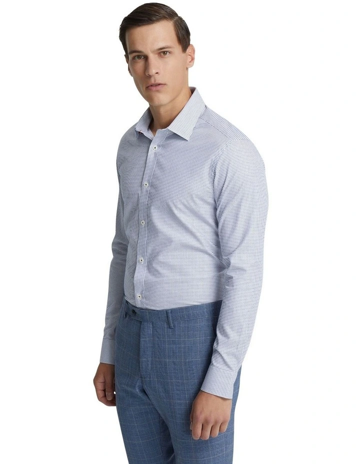 Beckton Mini Check Shirt in Blue/White