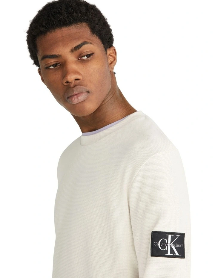 Waffle Long Sleeves Tee in Eggshell