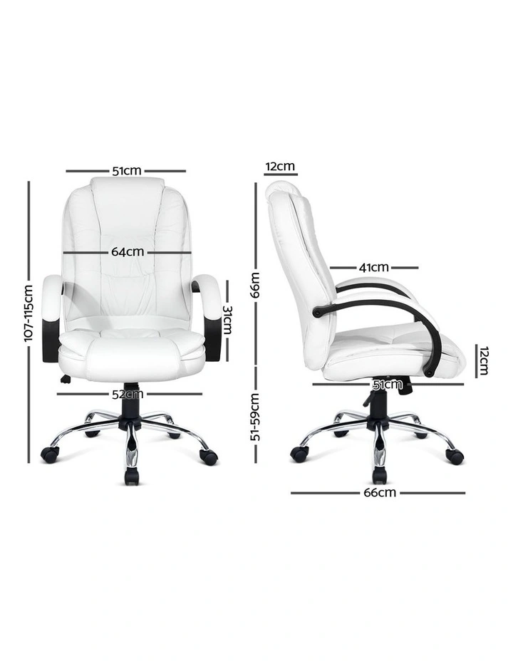 PU Leather Padded Office Desk Computer Chair