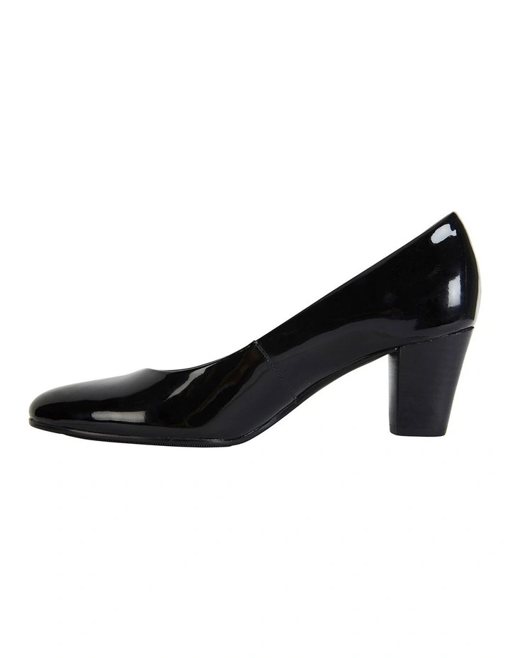 Marley Black Patent Heeled Shoes