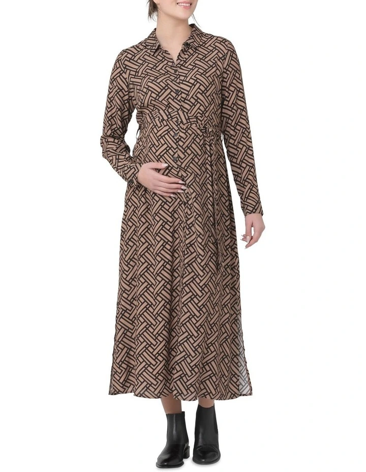 Gia Shirt Dress in Black/Latte