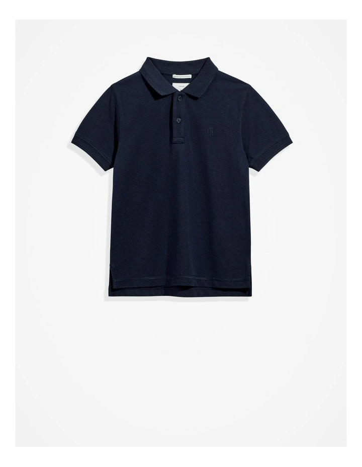 Organically Grown Cotton Polo Shirt in Navy
