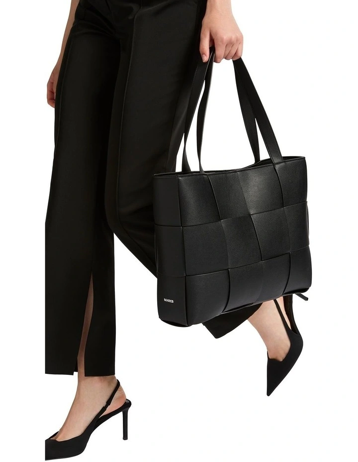 Pierre Woven Tote Bag in Black
