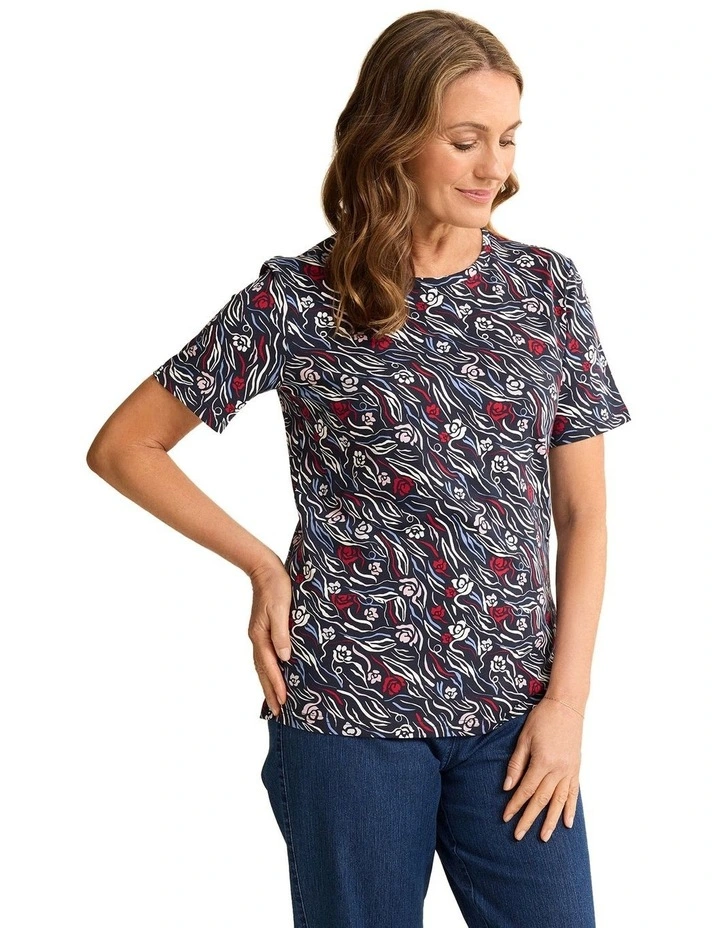 Lione Short Sleeve Top in Ink